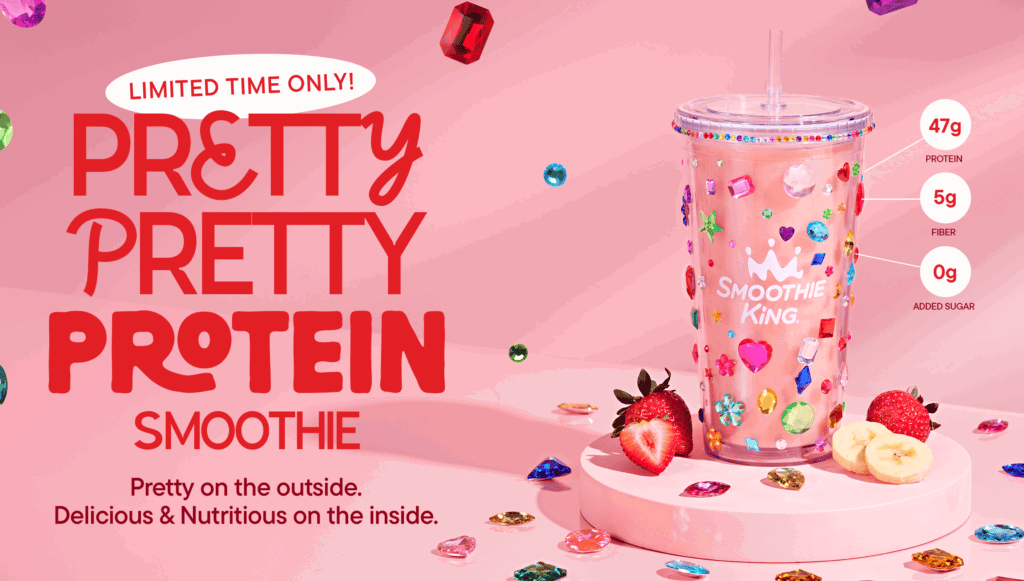 LIMITED TIME ONLY! Protein Gets Bedazzled: Smoothie King Launches the Delicious & Nutritious Pretty, Pretty Protein Smoothie in a Limited-Edition Bedazzled Cup